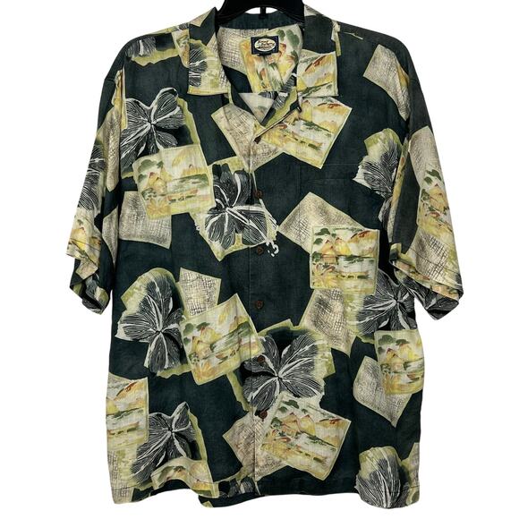 Vintage Tommy Bahama Relax Linen Hawaiian shirt Mens XL short sleeve button up - Picture 1 of 6